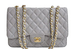 Сумка Chanel Caviar Jumbo Flap Bag 30 см серая